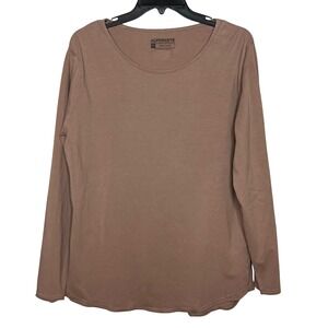 ALPHALETE Brown Mauve Lifestyle Fit Long Sleeve Athletic T Shirt Medium Tee